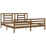 Cadre de lit sans matelas marron miel 200x200 cm bois massif