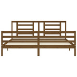 Cadre de lit sans matelas marron miel 200x200 cm bois massif