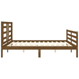 Cadre de lit sans matelas marron miel 200x200 cm bois massif