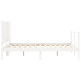 Cadre de lit sans matelas blanc bois massif