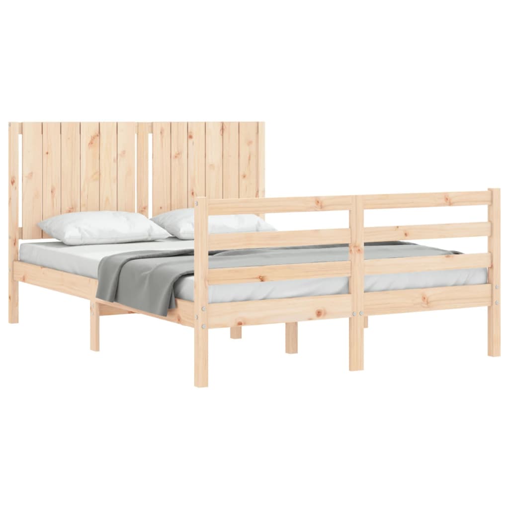 Bed frame without mattress 140x190 cm solid wood