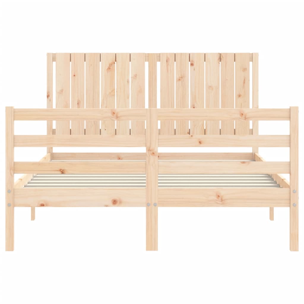 Bed frame without mattress 140x190 cm solid wood