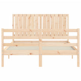 Bed frame without mattress 140x190 cm solid wood