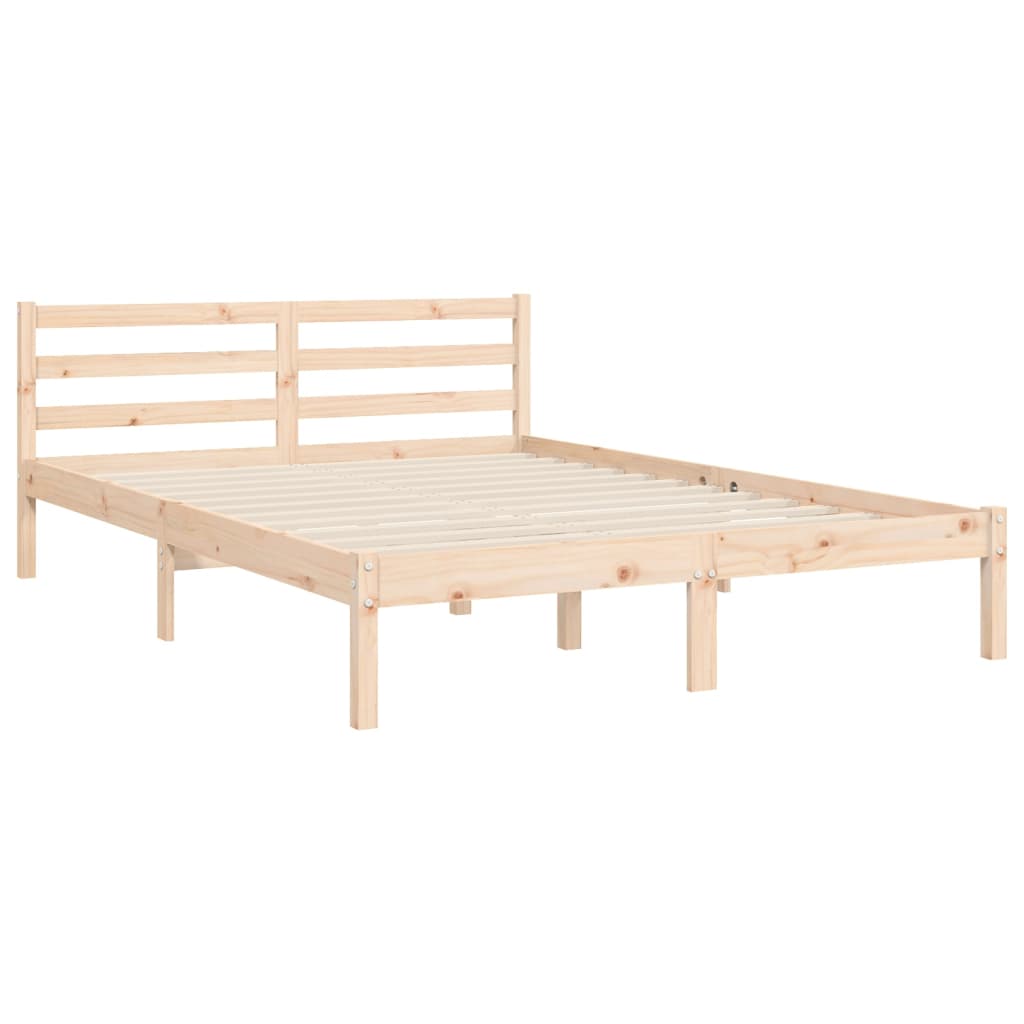 Bed frame without mattress 140x190 cm solid wood