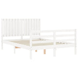 Cadre de lit sans matelas blanc 140x190 cm bois massif