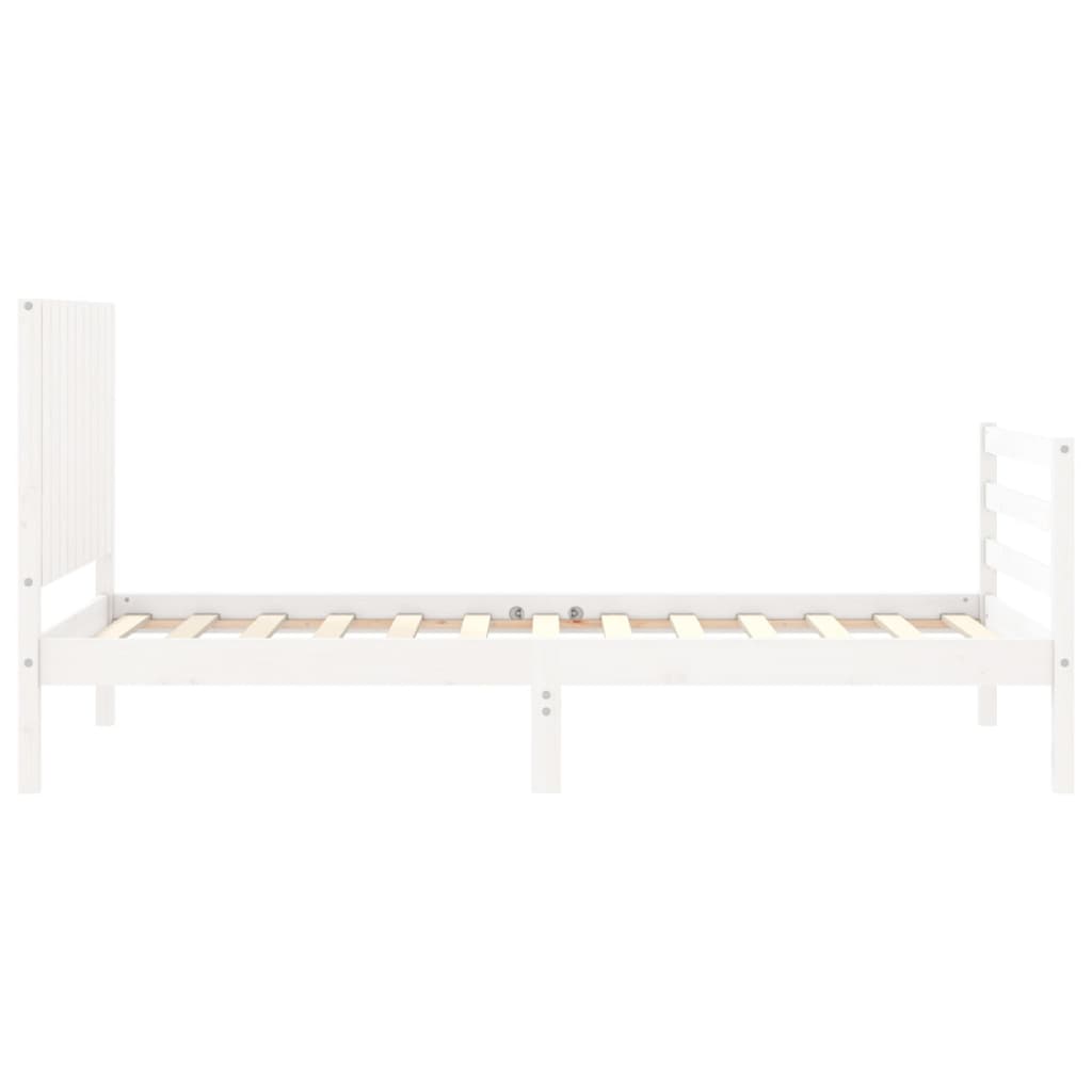 Cadre de lit sans matelas blanc 90x200 cm bois massif