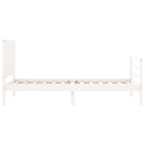 Cadre de lit sans matelas blanc 90x200 cm bois massif