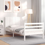 Cadre de lit sans matelas blanc 90x200 cm bois massif