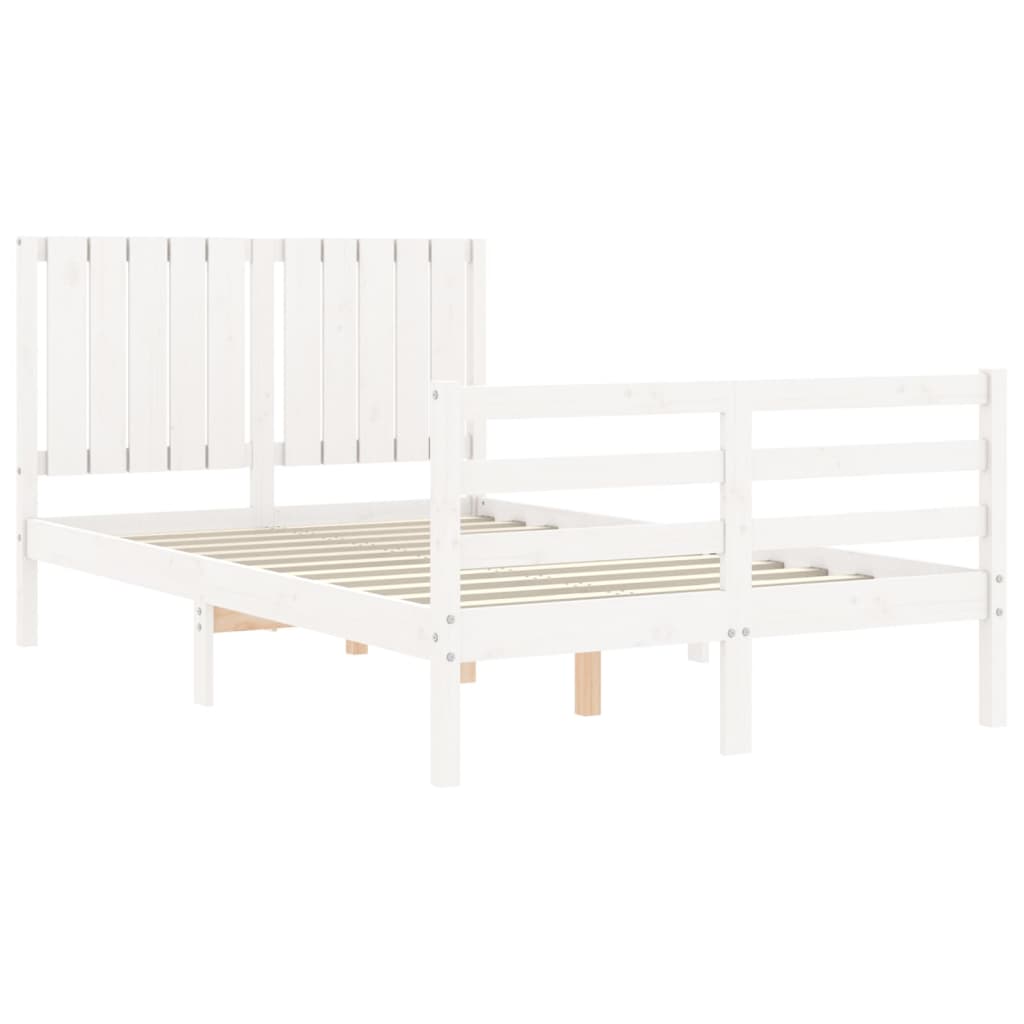 Cadre de lit sans matelas blanc 120x200 cm bois massif