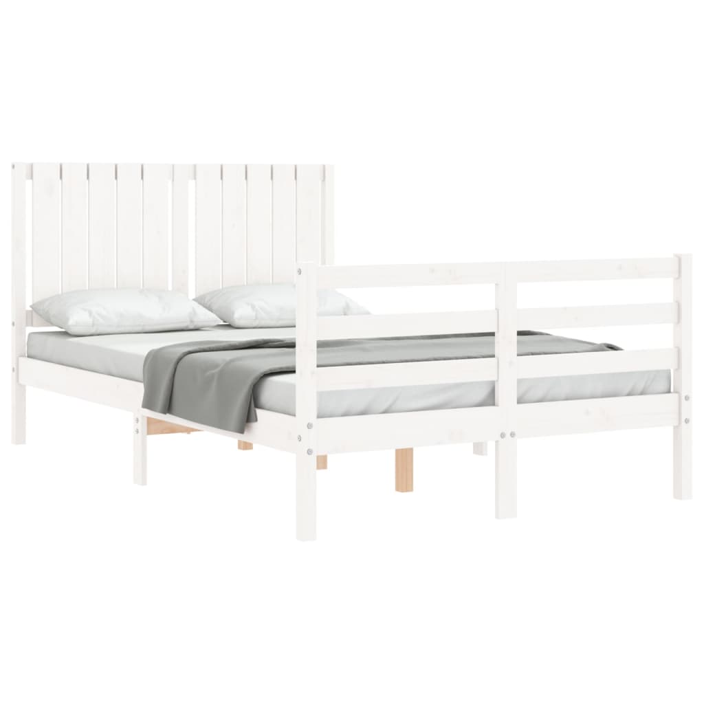 Cadre de lit sans matelas blanc 120x200 cm bois massif