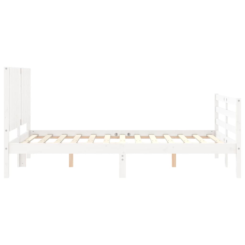 Cadre de lit sans matelas blanc 120x200 cm bois massif