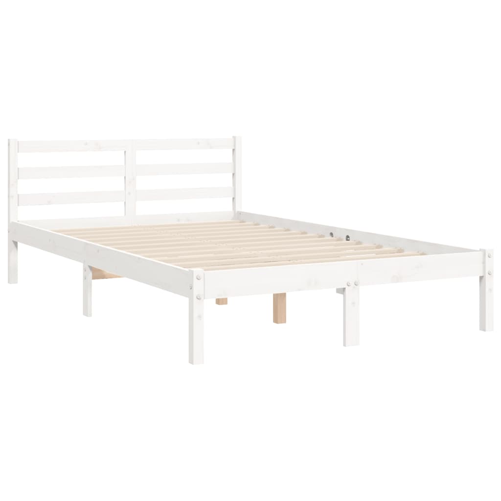 Cadre de lit sans matelas blanc 120x200 cm bois massif