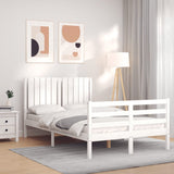 Cadre de lit sans matelas blanc 120x200 cm bois massif