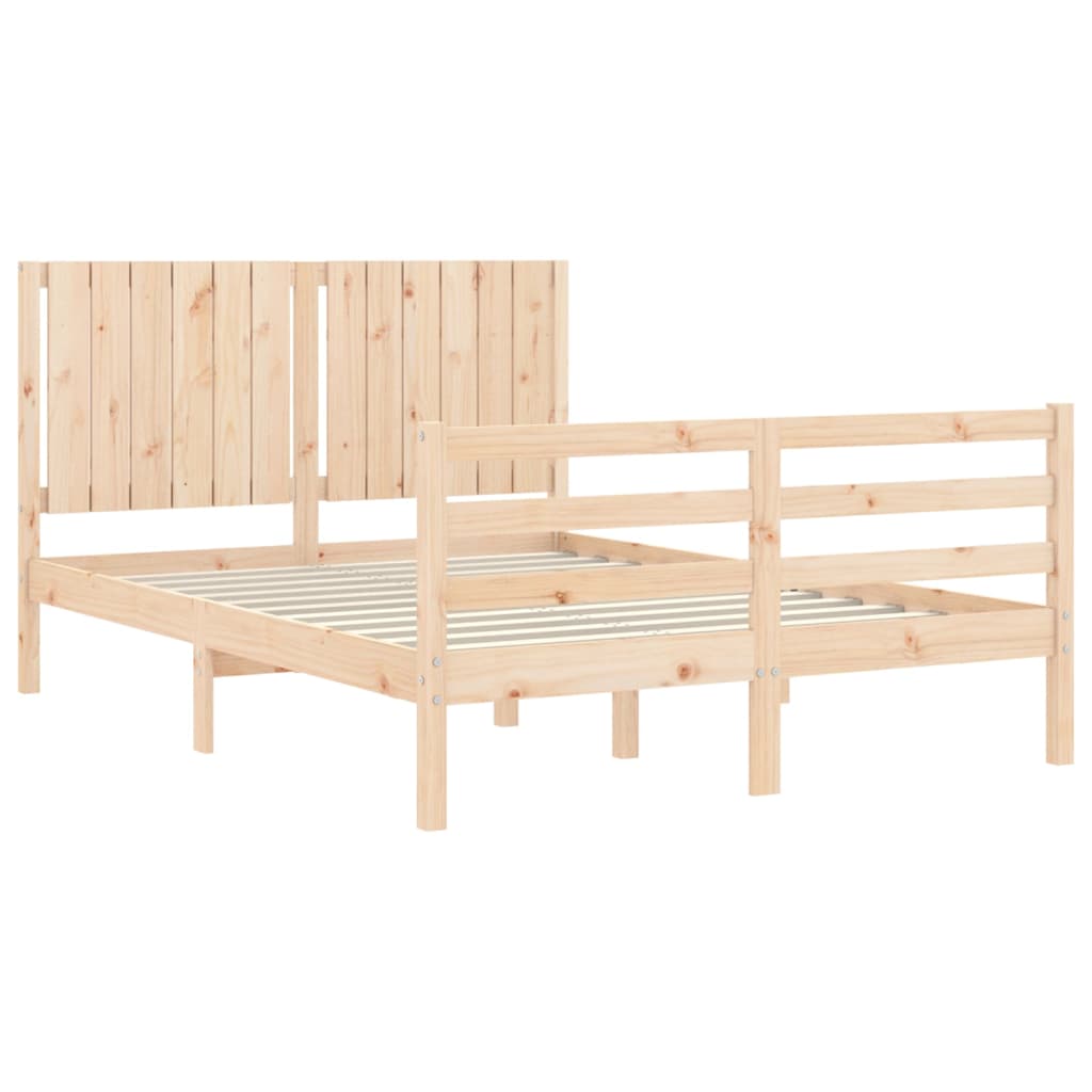 Bed frame without mattress 140x200 cm solid wood