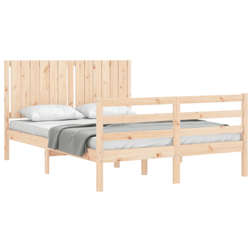 Bed frame without mattress 140x200 cm solid wood