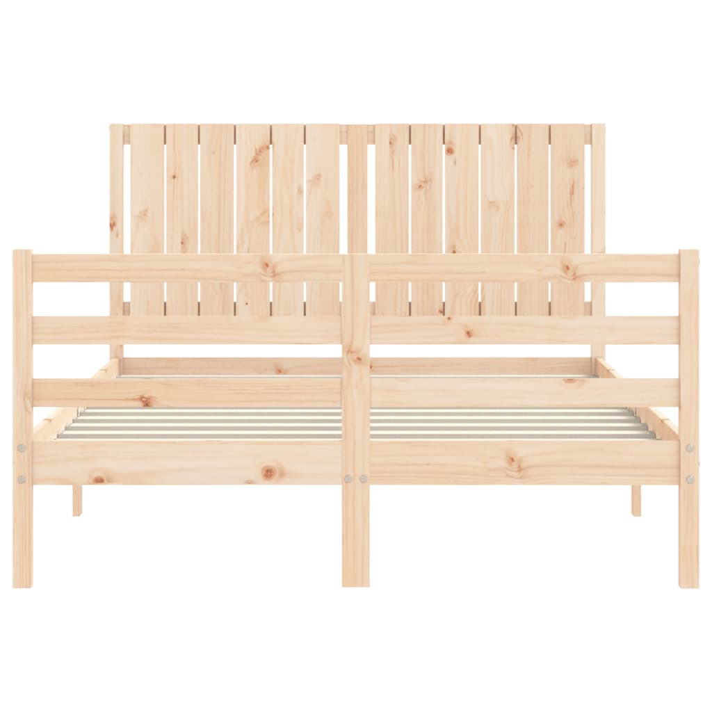 Bed frame without mattress 140x200 cm solid wood