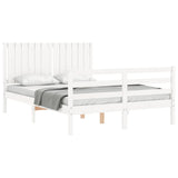 Cadre de lit sans matelas blanc 140x200 cm bois massif