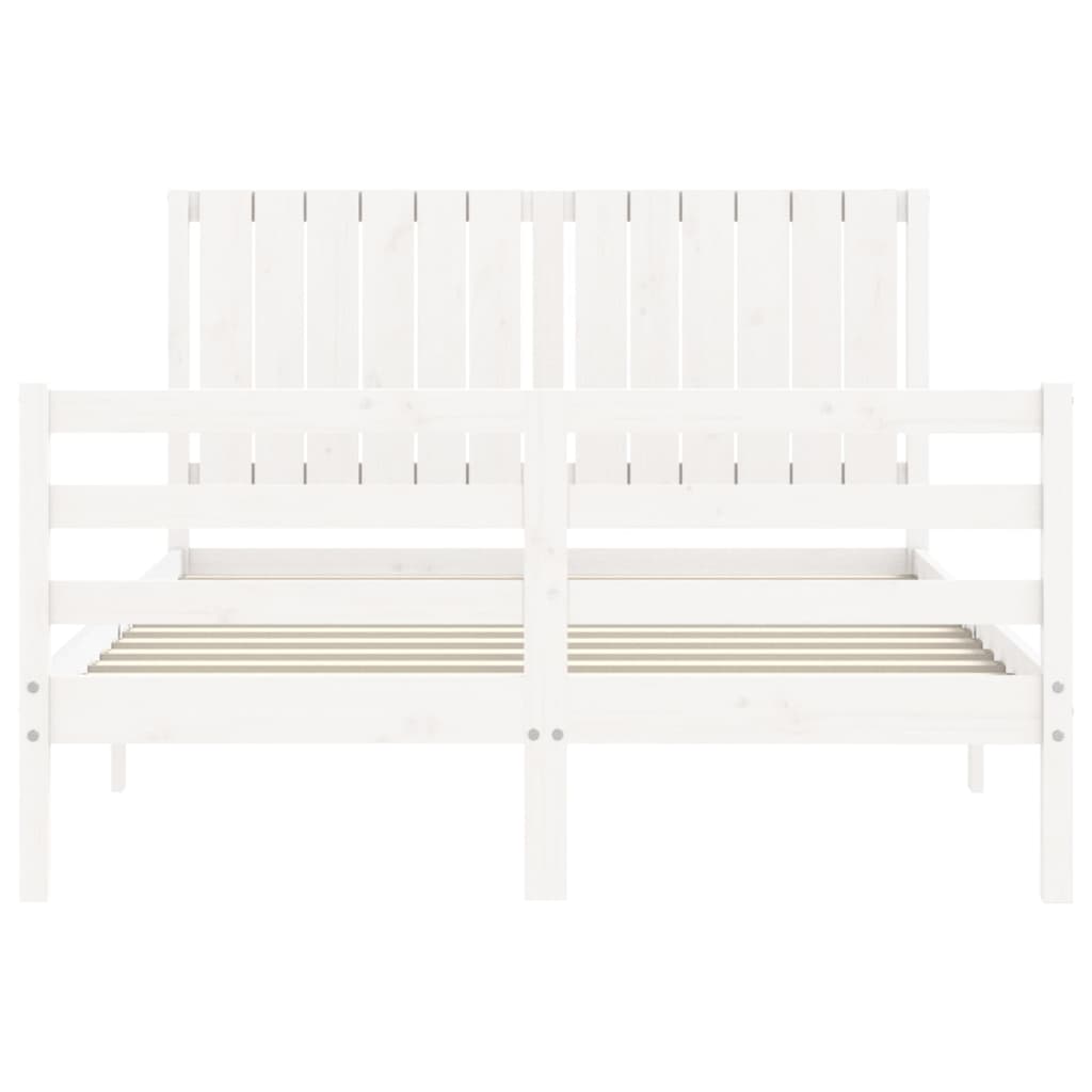 Cadre de lit sans matelas blanc 140x200 cm bois massif