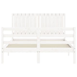 Cadre de lit sans matelas blanc 140x200 cm bois massif