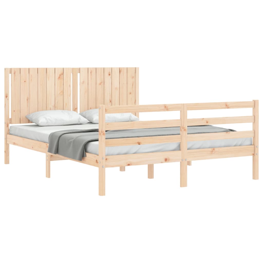 Cadre de lit sans matelas bois massif