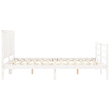 Cadre de lit sans matelas blanc bois de pin massif