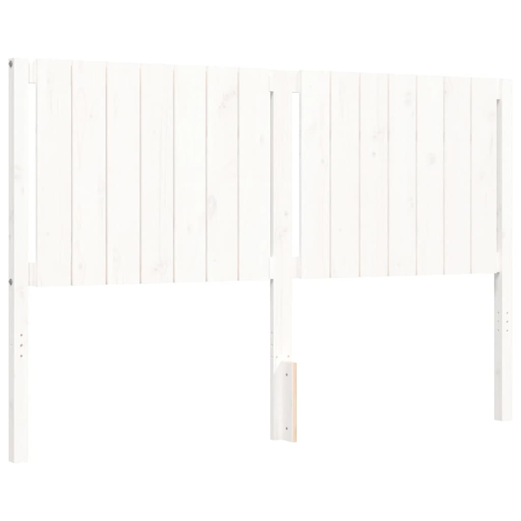 Cadre de lit sans matelas blanc bois de pin massif