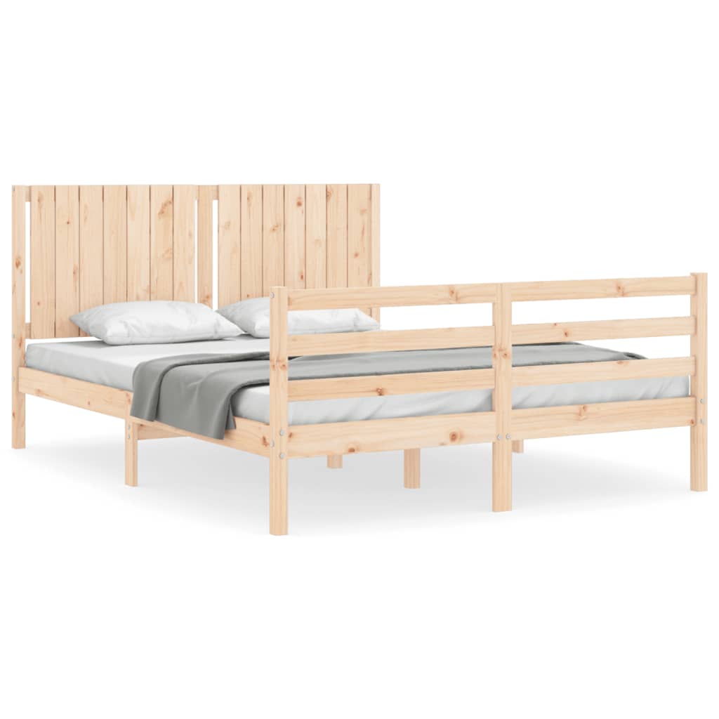 Cadre de lit sans matelas 160x200 cm bois massif