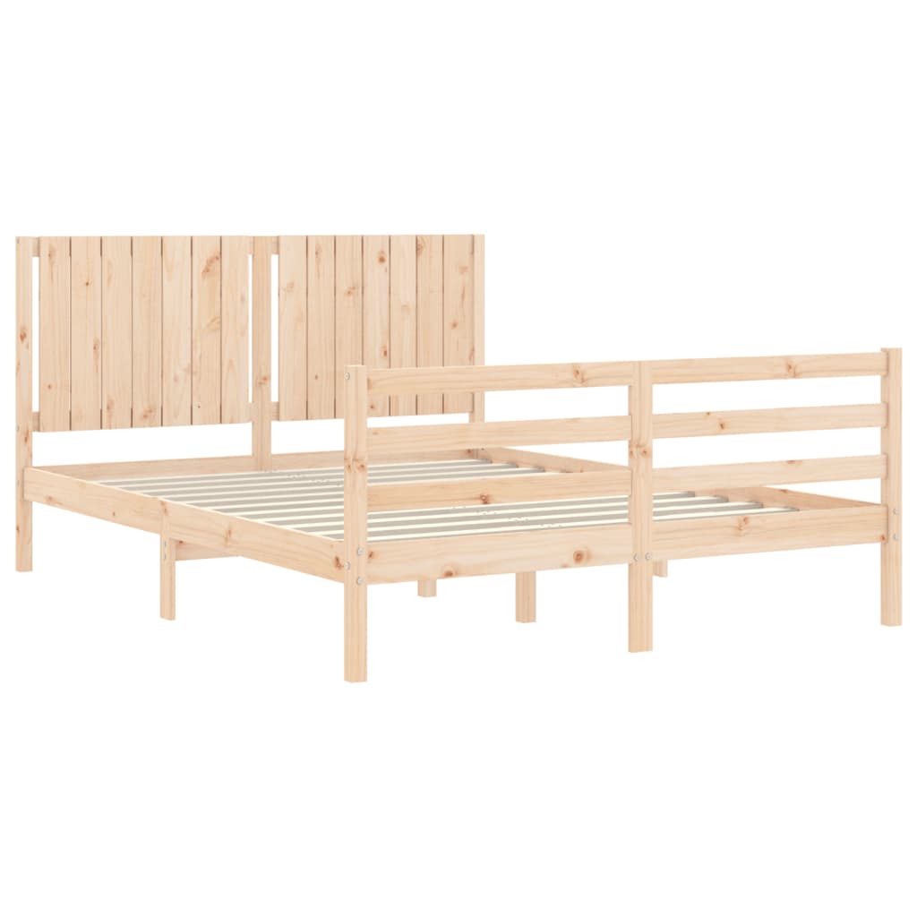 Cadre de lit sans matelas 160x200 cm bois massif