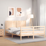 Cadre de lit sans matelas 160x200 cm bois massif