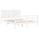 Bed frame without mattress white 160x200 cm solid wood