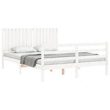 Bed frame without mattress white 160x200 cm solid wood