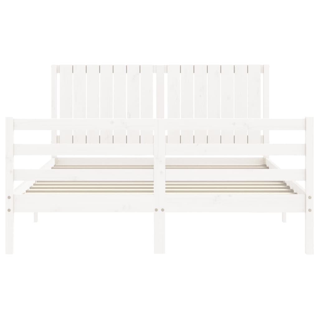 Bed frame without mattress white 160x200 cm solid wood