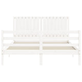 Bed frame without mattress white 160x200 cm solid wood