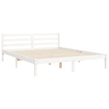 Bed frame without mattress white 160x200 cm solid wood