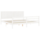 Cadre de lit sans matelas blanc 200x200 cm bois massif