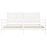 Cadre de lit sans matelas blanc 200x200 cm bois massif