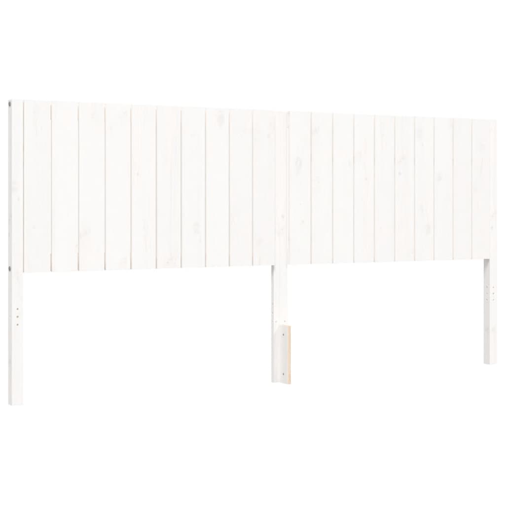 Cadre de lit sans matelas blanc 200x200 cm bois massif