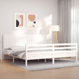 Cadre de lit sans matelas blanc 200x200 cm bois massif