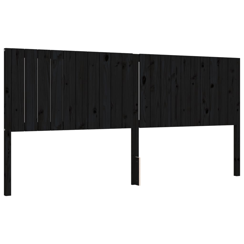 Cadre de lit sans matelas noir 200x200 cm bois massif