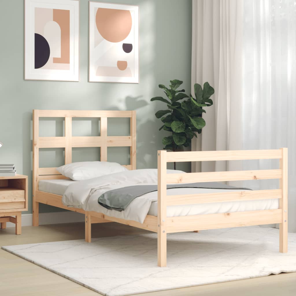 Cadre de lit sans matelas bois massif