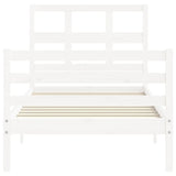 Cadre de lit sans matelas blanc bois massif