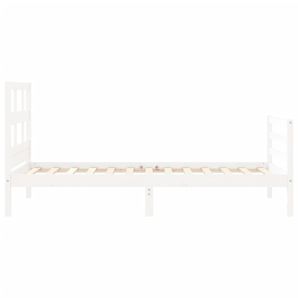 Cadre de lit sans matelas blanc bois massif