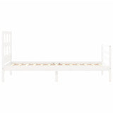 Cadre de lit sans matelas blanc bois massif