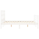 Cadre de lit sans matelas blanc bois massif