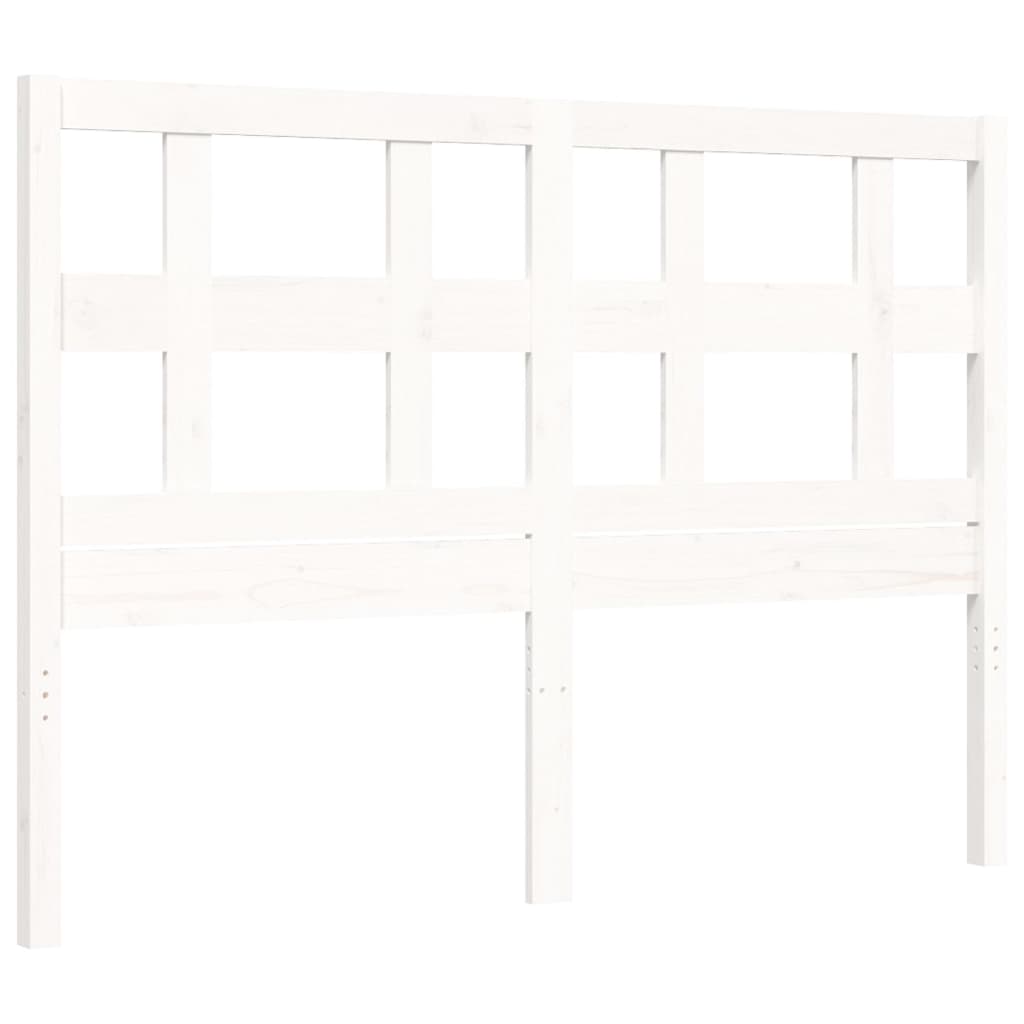 Cadre de lit sans matelas blanc bois massif