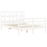 Cadre de lit sans matelas blanc 140x190 cm bois massif