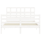 Cadre de lit sans matelas blanc 140x190 cm bois massif