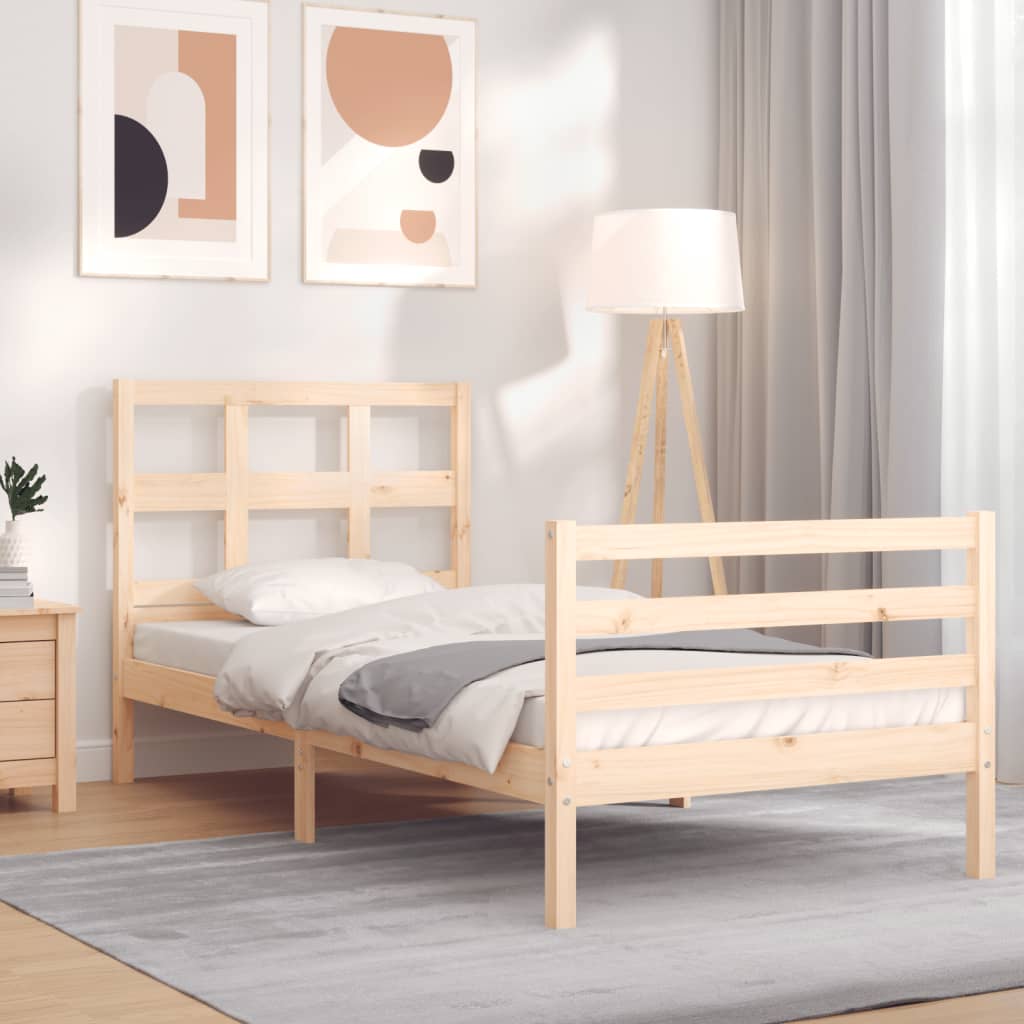 Cadre de lit sans matelas 90x200 cm bois massif