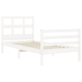 Cadre de lit sans matelas blanc 90x200 cm bois massif