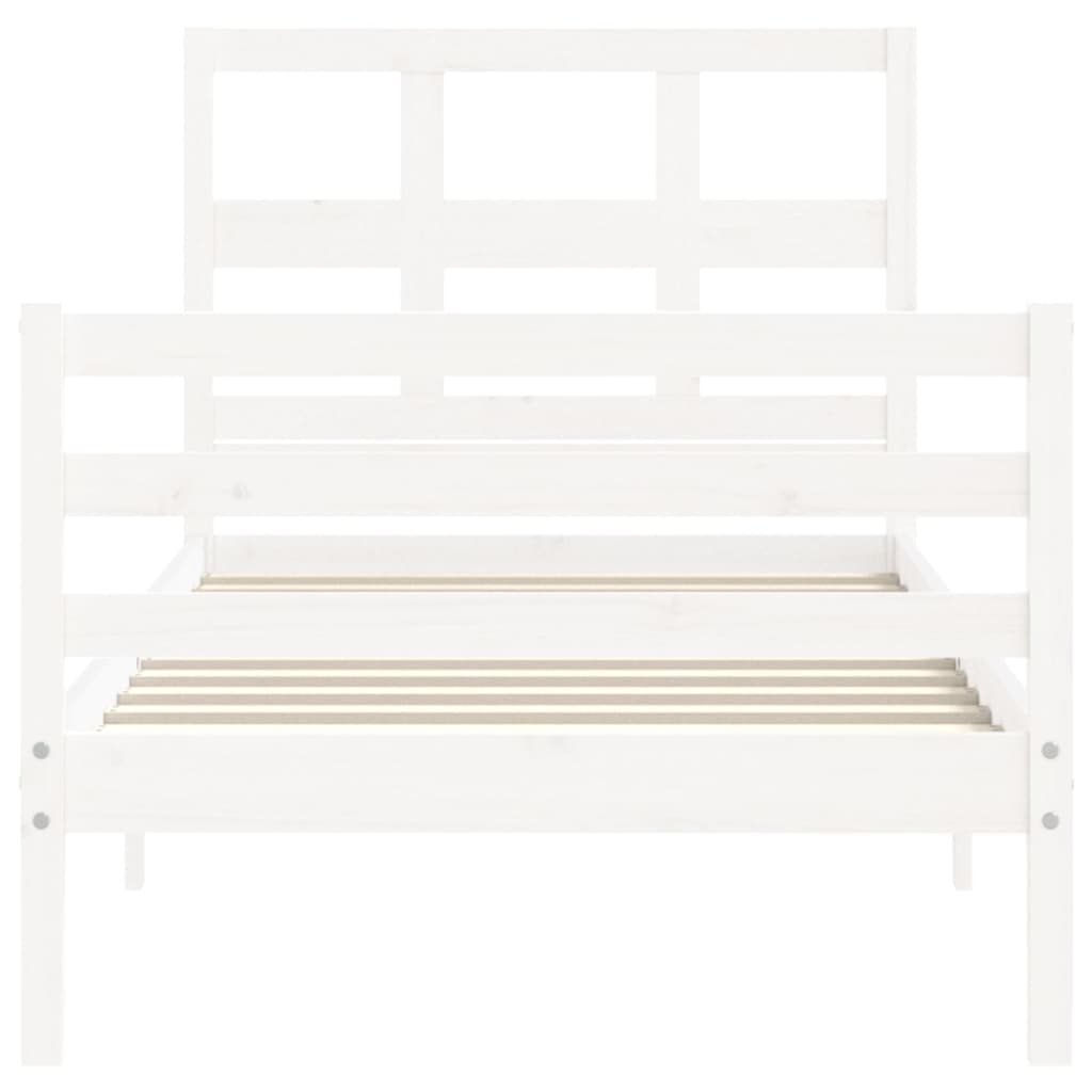 Cadre de lit sans matelas blanc 90x200 cm bois massif